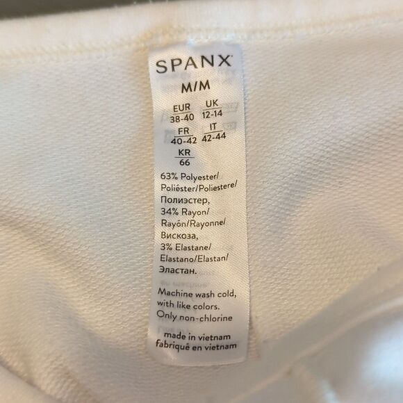 Spanx Dolman Perfect Length PLT Top Shirt Womens Medium White 3/4 Sleeve - Picture 4 of 6
